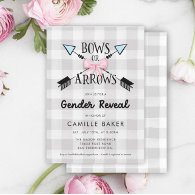 Gender Reveal Bows or Arrows Baby Shower Invitation