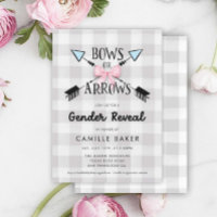 Gender Reveal Bows or Arrows Baby Shower Invitation