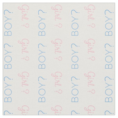 Gender reveal boy girl text design fabric