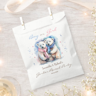 Gender Reveal Boy or Girl Baby Bear Winter Favor Bag