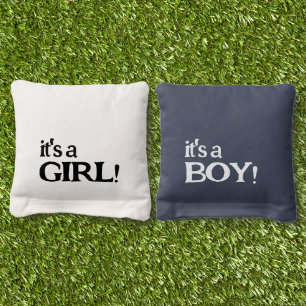 Gender Reveal Boy or Girl Baby Shower Cornhole Bags