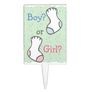 Gender Reveal-Boy or Girl Baby Socks Cake Topper