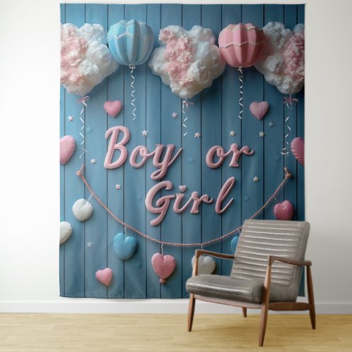 Gender Reveal Boy or Girl Backdrop Large