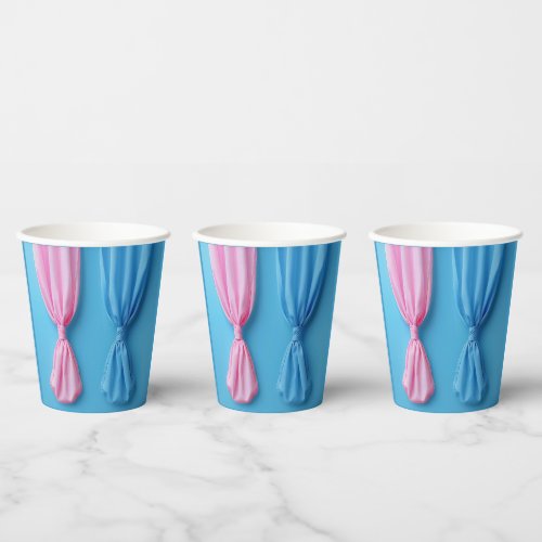 Gender Reveal Boy or Girl Pink Blue Paper Cups