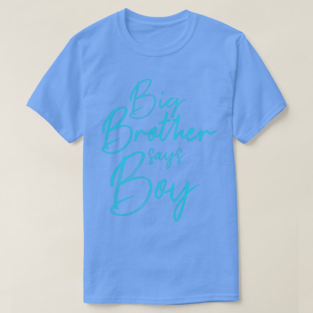 Gender reveal brother says boy matching baby party T-Shirt (Design Front)