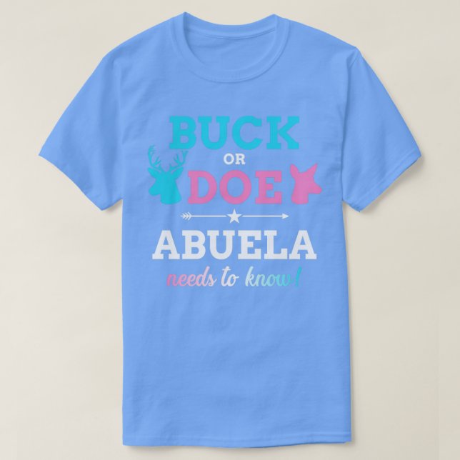 Gender reveal buck or doe abuela matching baby par T-Shirt (Design Front)