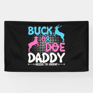 Gender reveal buck or doe daddy matching baby banner