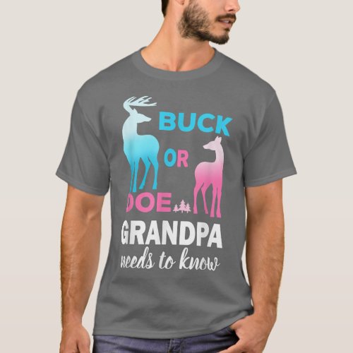 Gender Reveal Buck or Doe Grandpa  T_Shirt