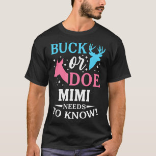 Gender Reveal Buck Or Doe Mimi Matching Baby Party T-Shirt