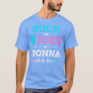 Gender reveal buck or doe nonna matching baby part T-Shirt