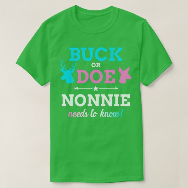 Gender reveal buck or doe nonnie matching baby par T-Shirt (Design Front)