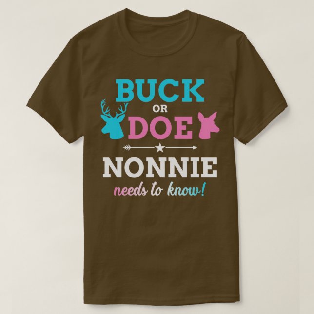Gender reveal buck or doe nonnie matching baby par T-Shirt (Design Front)