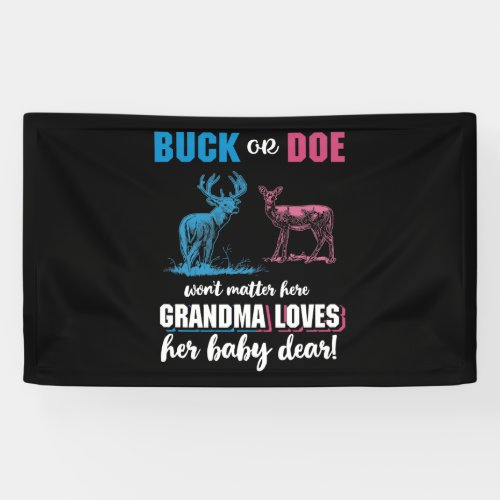 Gender Reveal Buck or Doe Party Grandma Banner