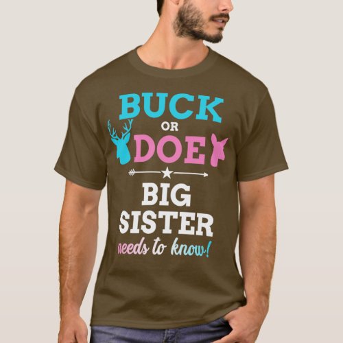 Gender reveal buck or doe sister matching baby par T_Shirt