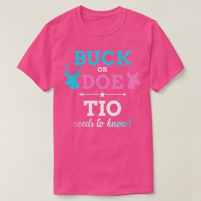 Gender reveal buck or doe tio matching baby party T-Shirt (Design Front)