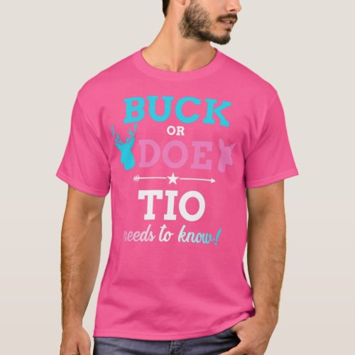 Gender reveal buck or doe tio matching baby party T_Shirt