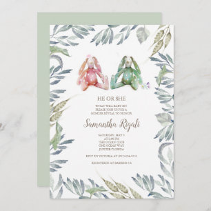 Gender Reveal Bunny Invitation