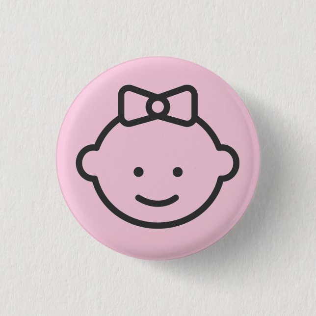 Gender Reveal Button: PINK ||| Vecteezy.com Button (Front)