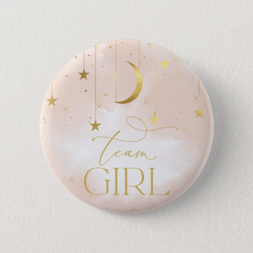 Gender Reveal Button Team Girl Blush Pink Button