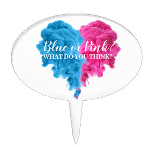 Gender Reveal Cake, Cupcake Toppers