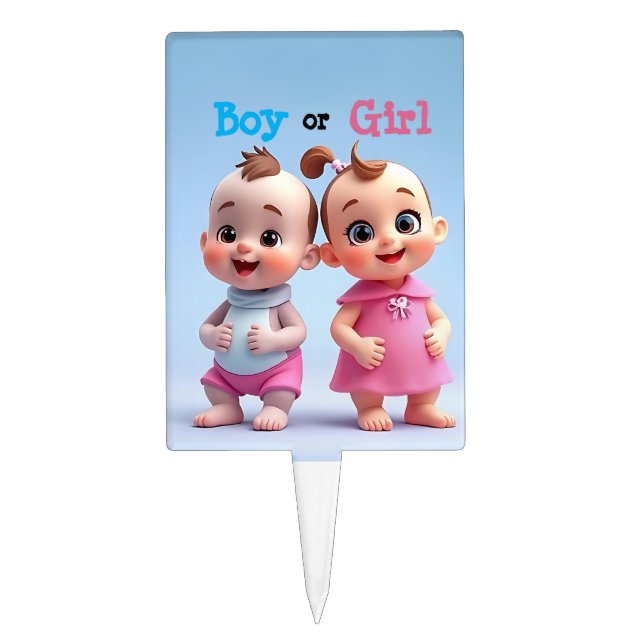 Gender Reveal Cake Topper (Front)