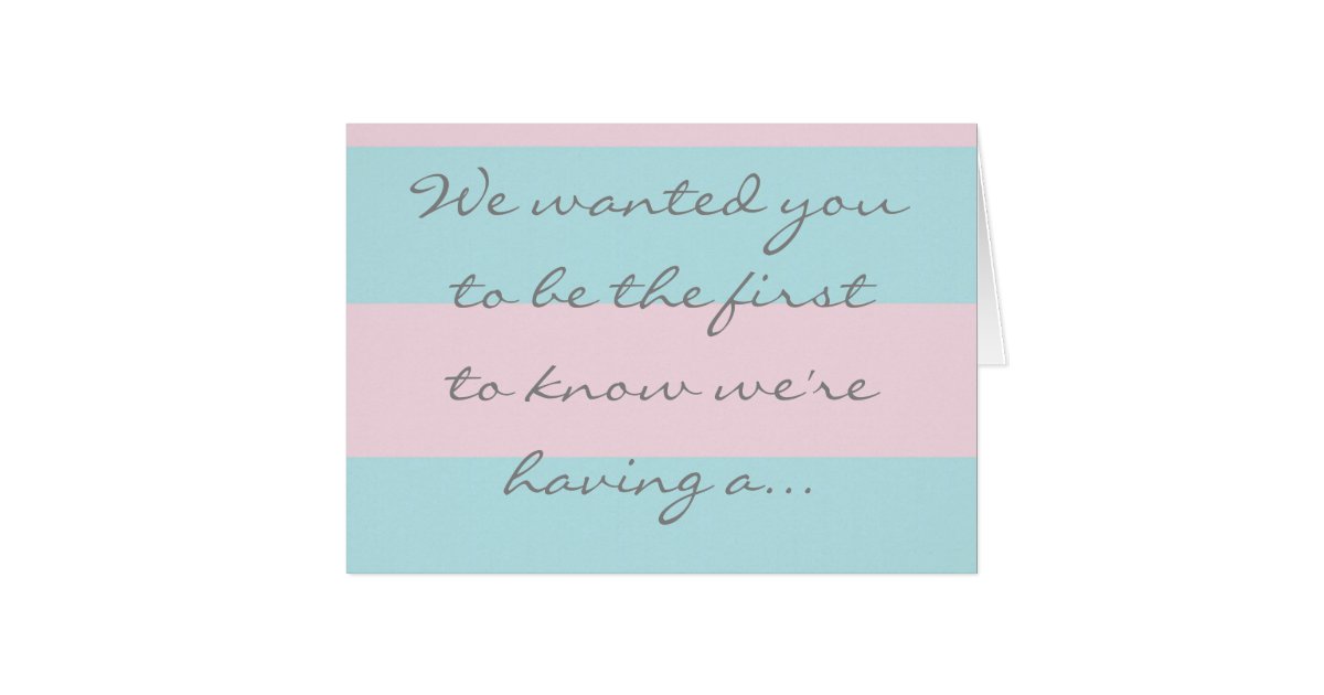 gender reveal card for baby girl zazzlecom