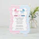 Gender Reveal Carriage Baby Shower Invitation (Standing Front)