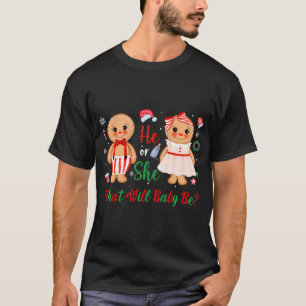 Gender Reveal Christmas Ideas Gingerbread Cookie H T-Shirt