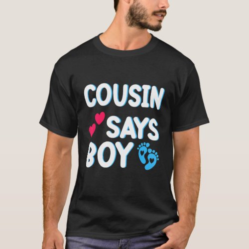 Gender Reveal Cousin Says Boy Matching Family Baby T_Shirt