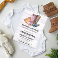 Gender Reveal  Cowboy or Cowgirl Boots Invitation