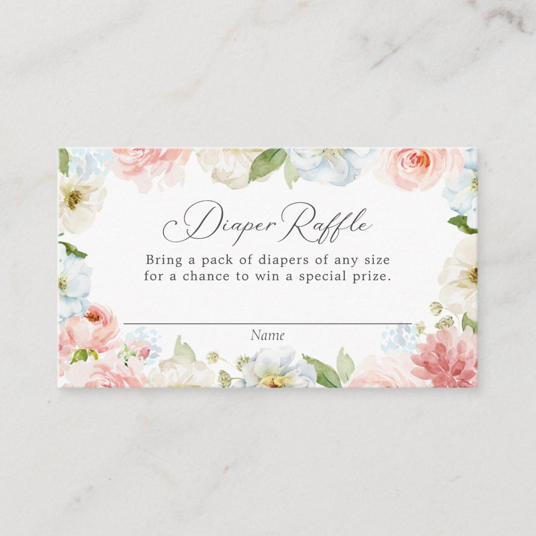 Gender Reveal Diaper Raffle Ticket Enclosure Card | Zazzle