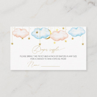 Gender Reveal Diaper Raffle, Twinkle Little Star E Enclosure Card