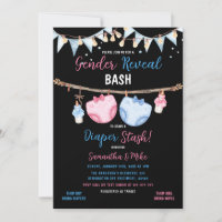 Gender Reveal Diaper Stash Clothesline He or She 