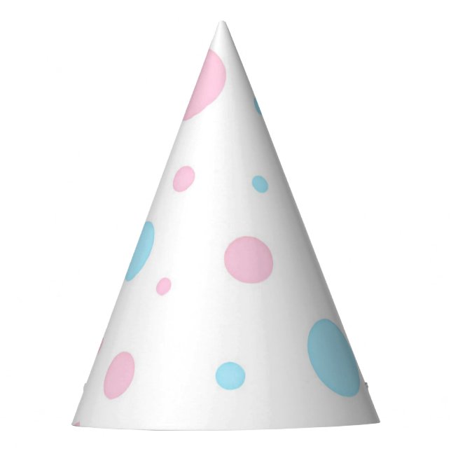 Gender Reveal Dots Party Hat (Front)
