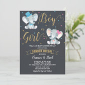 Gender Reveal Elephant Baby Gender Reveal Party Invitation (Standing Front)