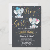 Gender Reveal Elephant Baby Gender Reveal Party Invitation (Front)