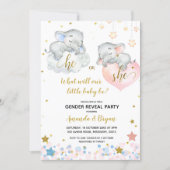 Gender Reveal Elephant Baby Shower Invitation (Front)