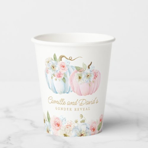 Gender Reveal Fall Baby Shower Paper Cups