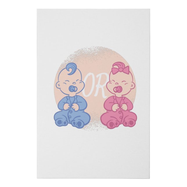 GENDER REVEAL FAUX CANVAS PRINT (Front)