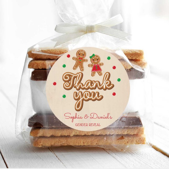 Gender Reveal Favor Stickers - Gingerbread (Creator Uploaded)