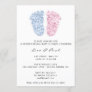 Gender Reveal Feet Glitter Pink Blue Baby Boy Girl Invitation