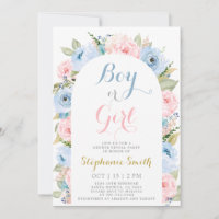 Gender Reveal floral Arch Invitation