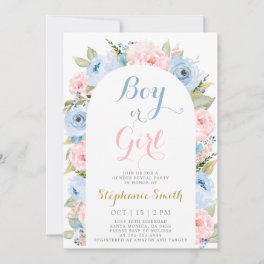 Gender Reveal floral Arch Invitation