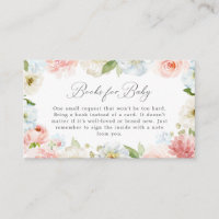 Gender Reveal Floral Books for Baby Card