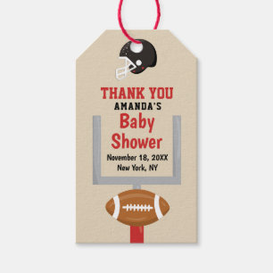 Gender Reveal Football Baby Boy Shower Thank You Gift Tags