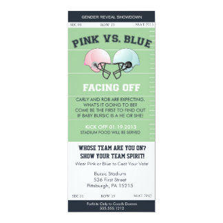Gender Reveal Football Ticket Baby Shower Invitati Card