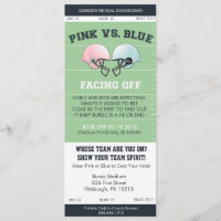 Gender Reveal Football Ticket Baby Shower Invitati Invitation