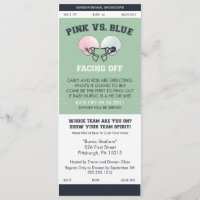 Gender Reveal Football Ticket Baby Shower Invitati Invitation