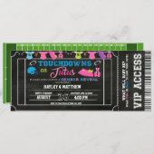Gender Reveal Football Ticket Touchdown or Tutus Invitation (Front/Back)