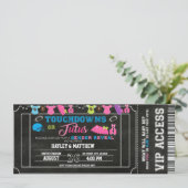 Gender Reveal Football Ticket Touchdown or Tutus Invitation (Standing Front)